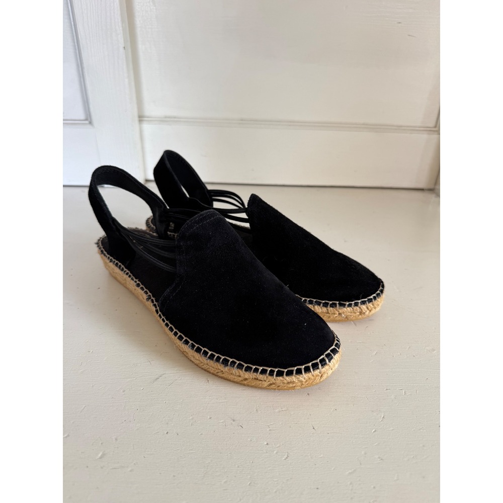 Toni Pons Nuria black suede espadrille sandals size 39 (their US8)